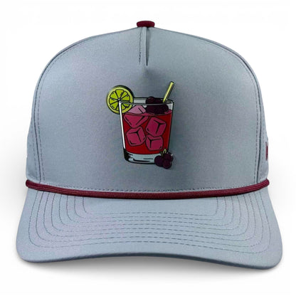 Transfusion Golf Hat | Snapback Cap | Built-in Magnetic Ball Marker Holder + Marker Included | Adjustable Light Gray