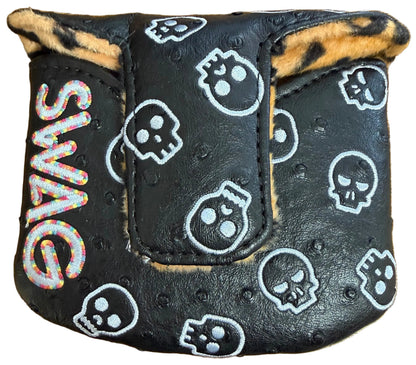 Limited Swag Golf - Black/White Candy Skull Mallet Putter Headcover *opened, no bag*