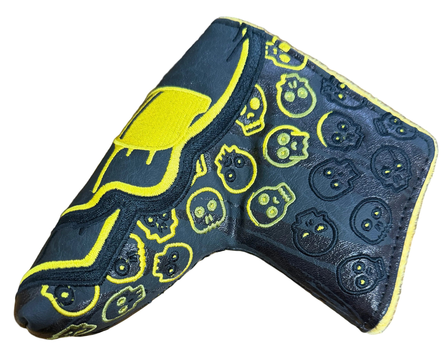 Limited Swag Golf - Black/Yellow Melting Skull Blade Putter Headcover *opened, no bag*