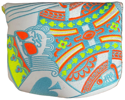 Limited Swag Golf - Neon King Orange/Yellow/Blue/White Mallet Putter Headcover *opened, no bag*