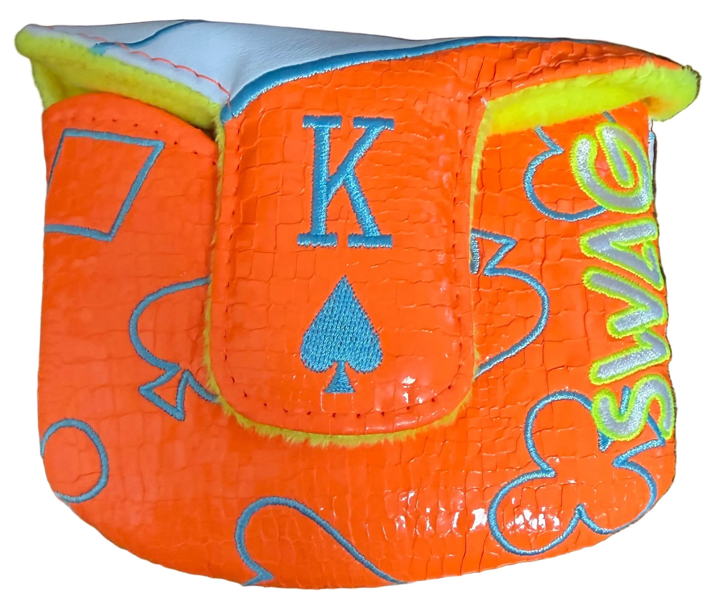 Limited Swag Golf - Neon King Orange/Yellow/Blue/White Mallet Putter Headcover *opened, no bag*