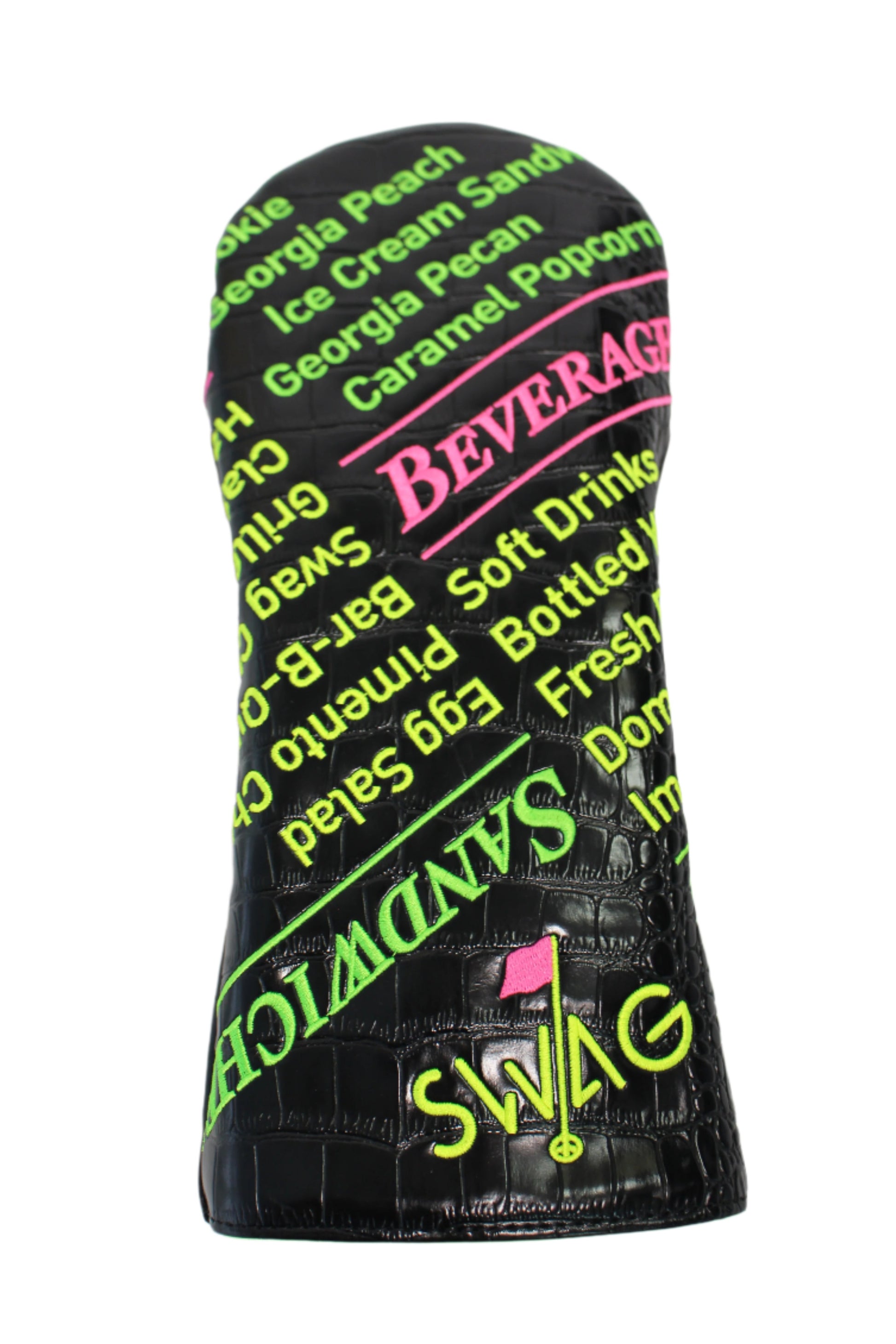 Swag Golf - Augusta Menu (Masters/Crocodile Skin) Black Driver Headcover *opened, no bag* - The Golf Guys Online