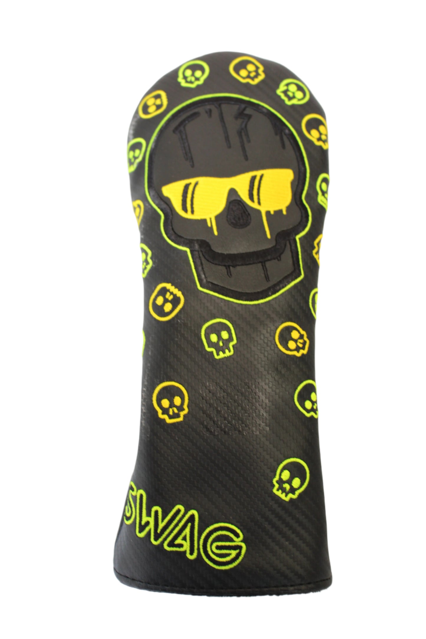 Swag Golf - Melted (Drip) Skull Black & Volt Green Fairway Wood Headcover *opened, no bag* - The Golf Guys Online