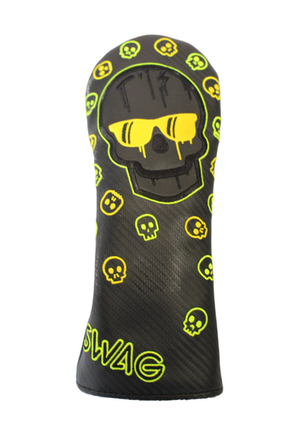 Swag Golf - Melted (Drip) Skull Black & Volt Green Fairway Wood Headcover *opened, no bag* - The Golf Guys Online