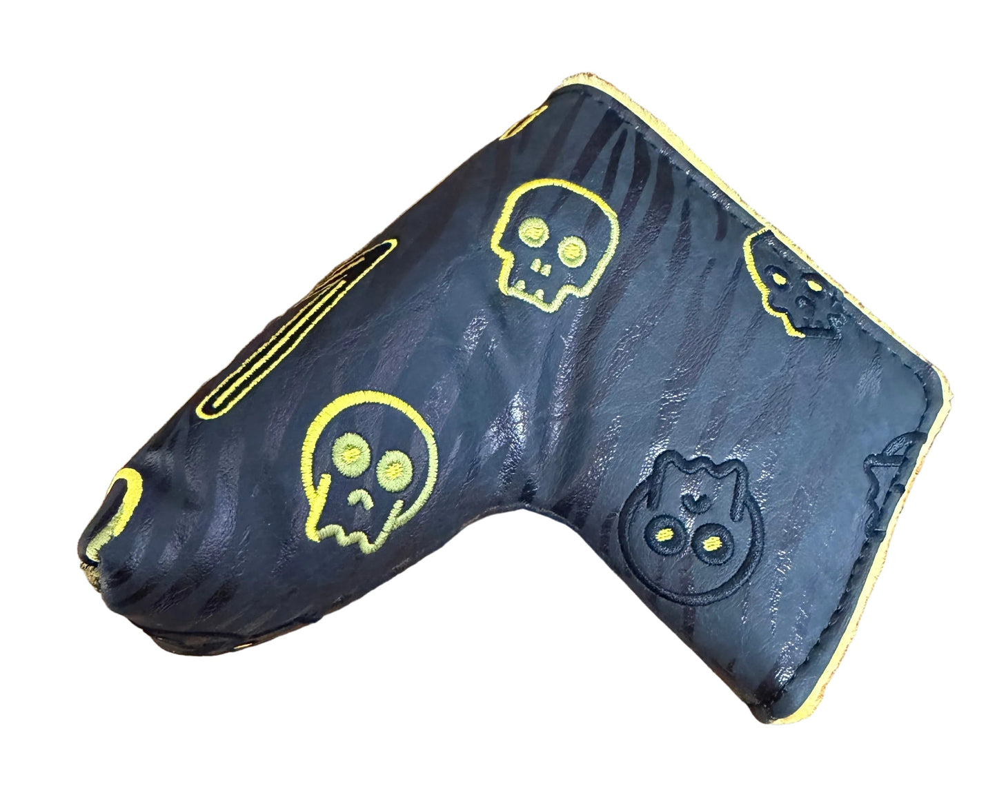 Limited Swag Golf - Yellow/Black Tiger Print Skulls Blade Putter Headcover *opened, no bag*