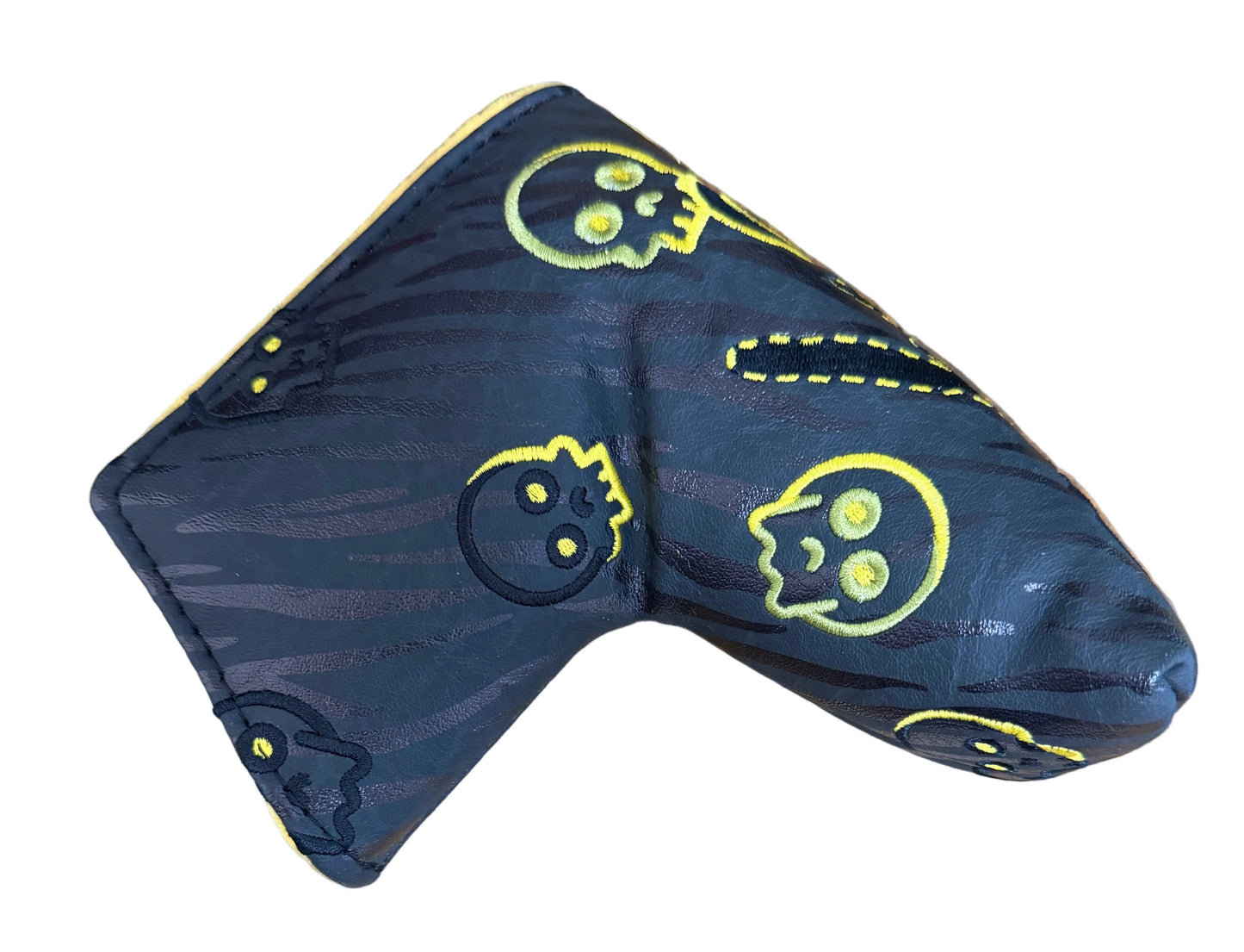 Limited Swag Golf - Yellow/Black Tiger Print Skulls Blade Putter Headcover *opened, no bag*
