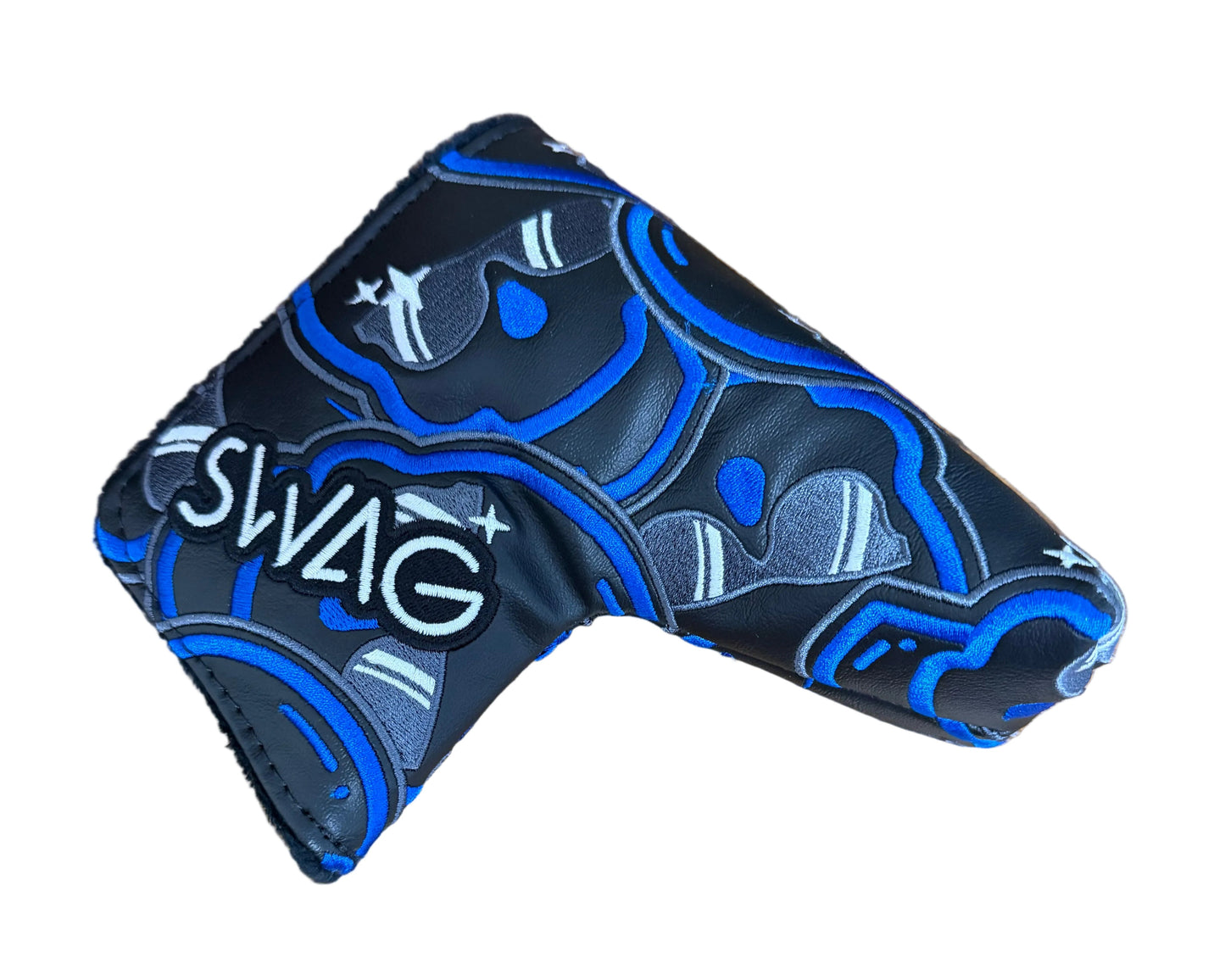 Limited Swag Golf - Dazzlin' Skull Blue/White/Black Blade Putter Headcover *opened, no bag*