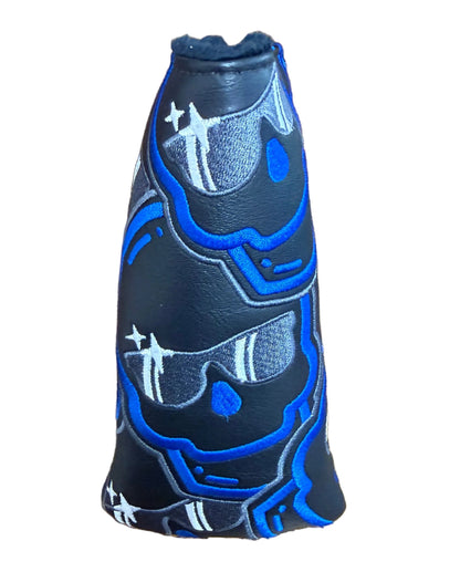 Limited Swag Golf - Dazzlin' Skull Blue/White/Black Blade Putter Headcover *opened, no bag*