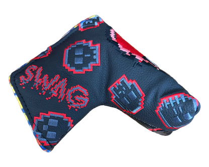 Limited Swag Golf - 8-Bit Skull Red/White/Black Blade Putter Headcover *opened, no bag*