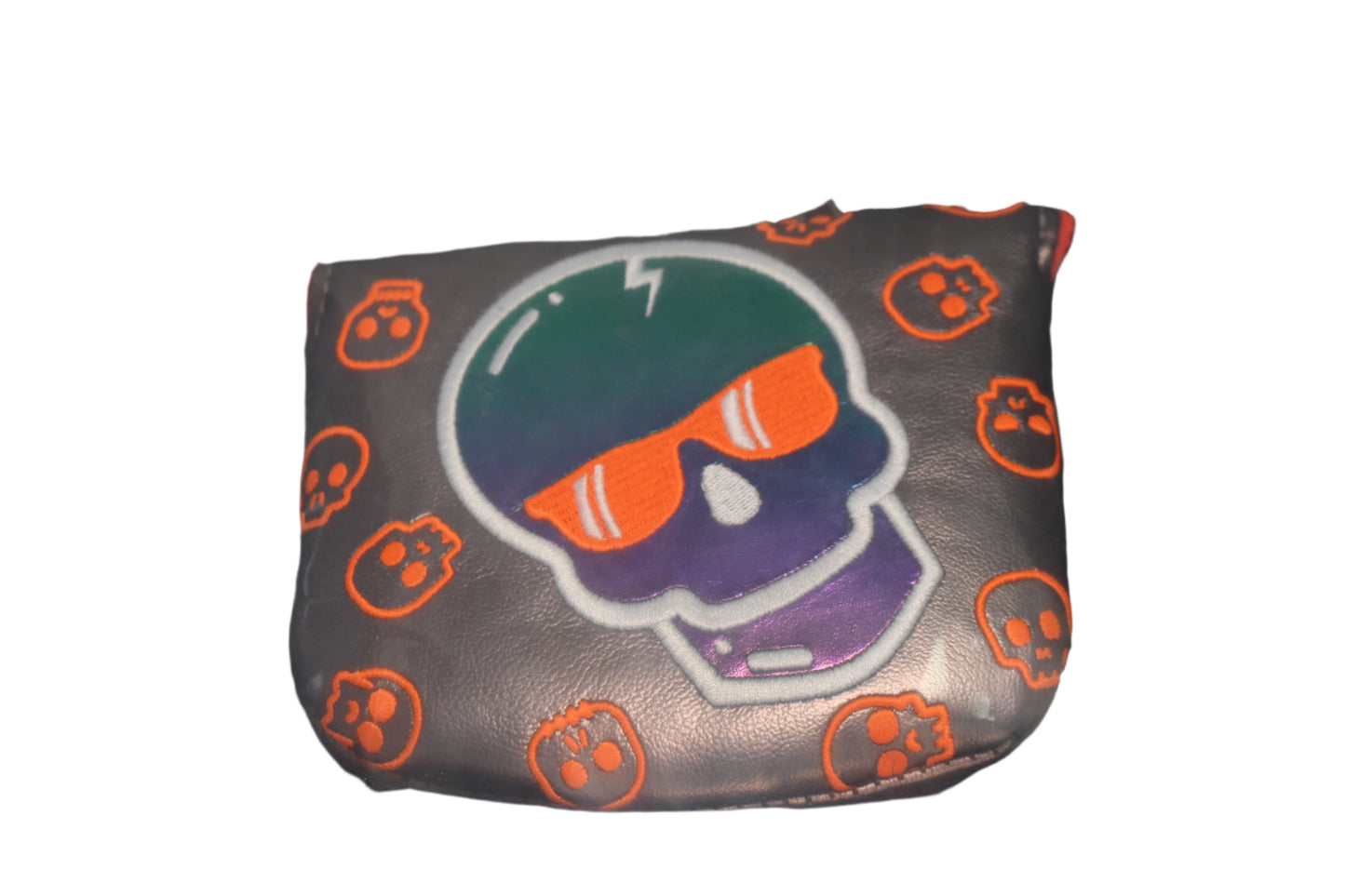 Swag Golf - Da Skull Orange & Grey Mallet Putter Headcover - The Golf Guys Online