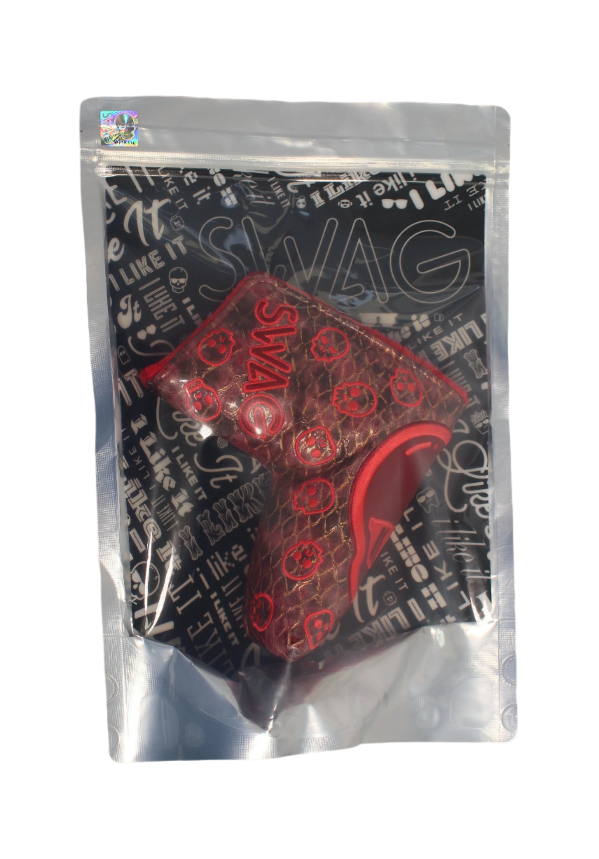Swag Golf - Greatest Hits Skulls Red/Gold Blade Putter Headcover - The Golf Guys Online