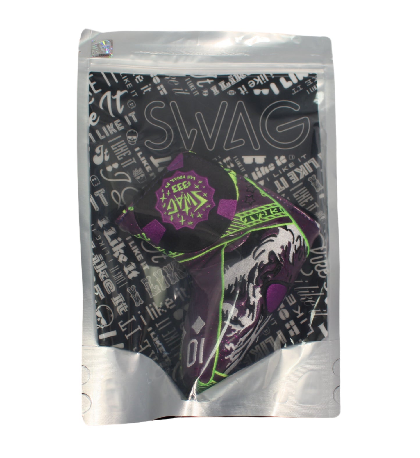 Swag Golf - Las Vegas Yeti $333 Purple and Neon Green Blade Putter Headcover - The Golf Guys Online