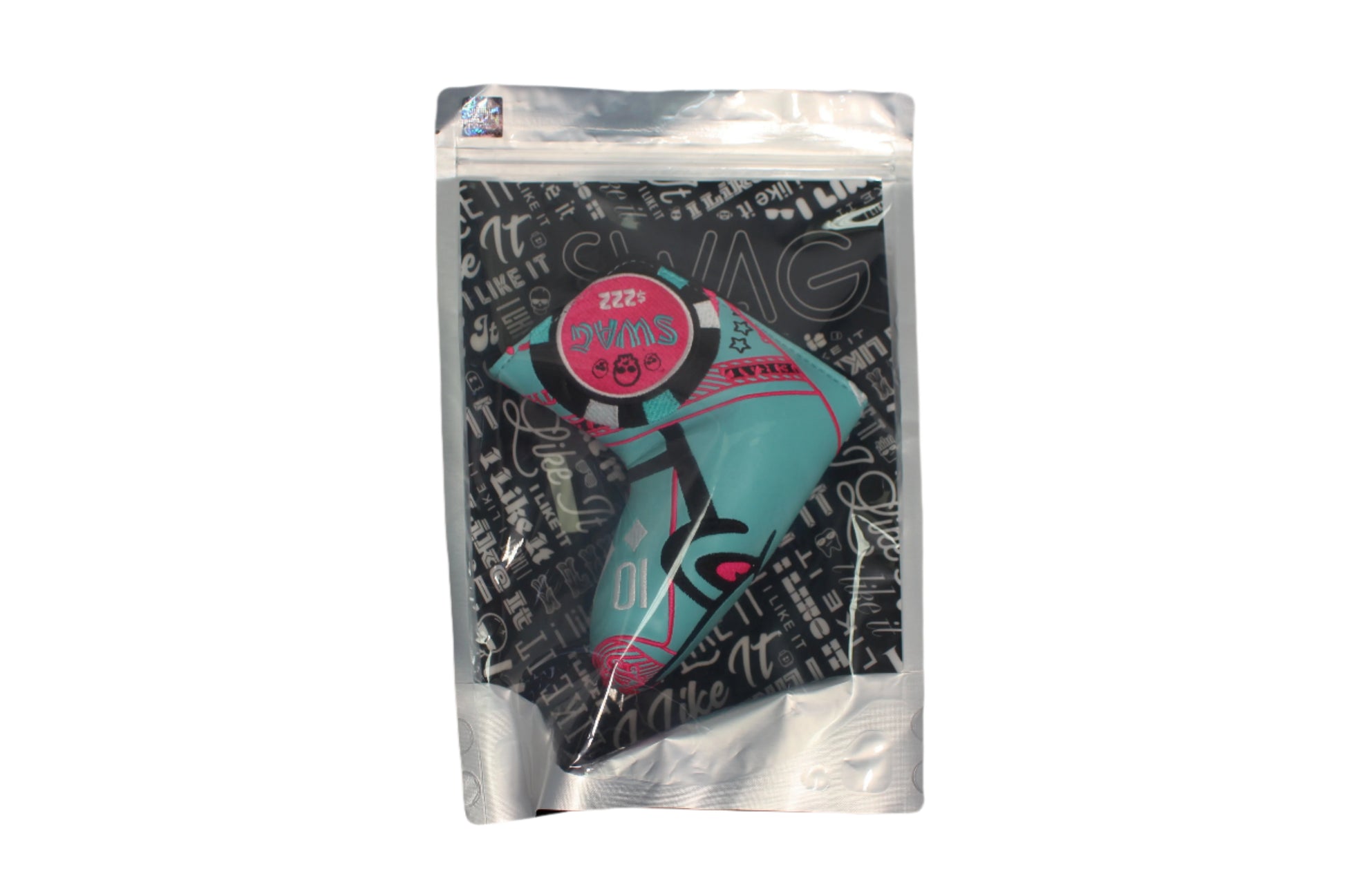 Swag Golf - Flipper (Dolphin) and Poker Chip Light Blue/Pink Blade Putter Headcover - The Golf Guys Online