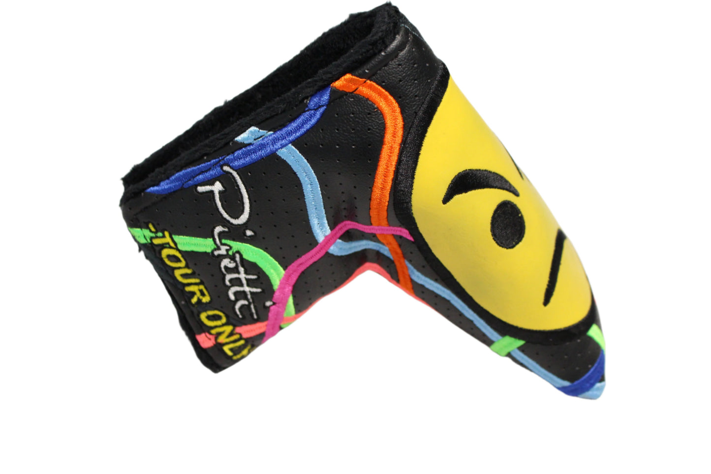 Piretti - Tour Only Confetti Frown Black/Yellow Blade Putter Headcover - The Golf Guys Online