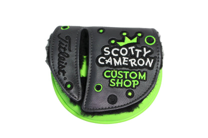 Scotty Cameron Custom Shop 2019 Jackpot Johnny Charcoal & Lime Green Mid-Round Mallet Putter Headcover - The Golf Guys Online