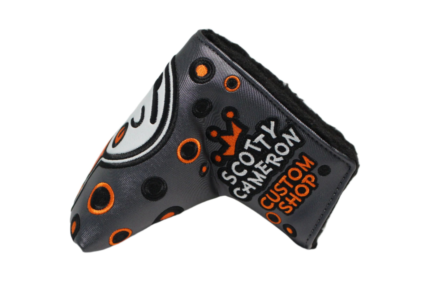 Scotty Cameron Custom Shop 2019 Jackpot Johnny Charcoal & Orange Mid-Mallet Putter Headcover - The Golf Guys Online