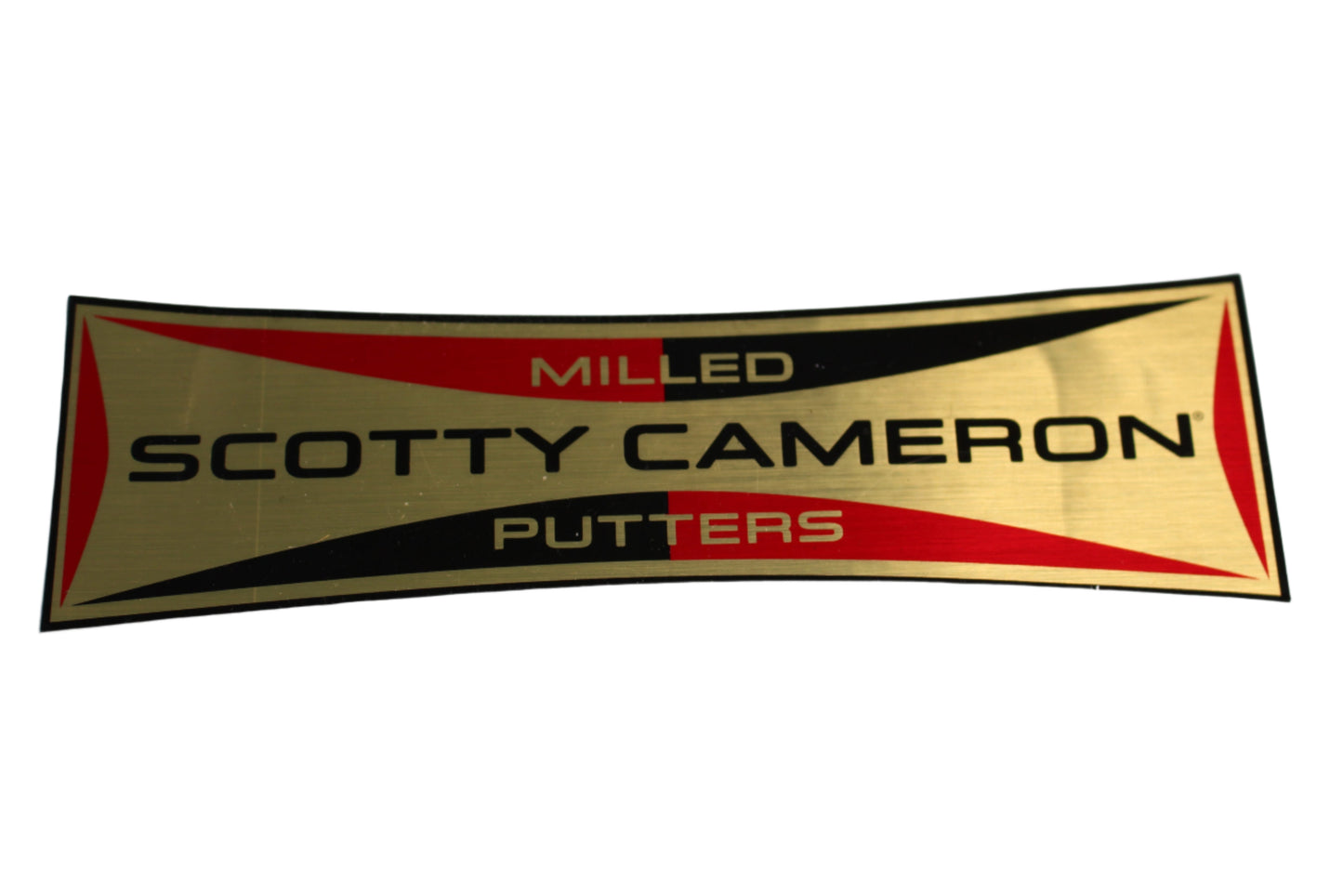 Scotty Cameron 2016 Retro Rectangle Gold/Red Large Sticker - 6.5" x 2.0" - The Golf Guys Online
