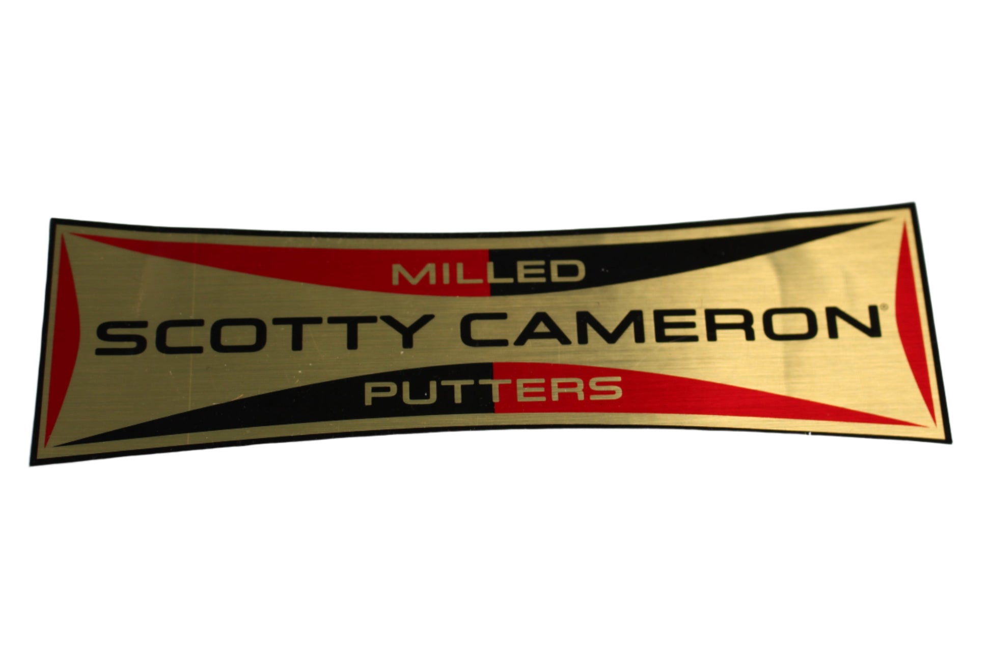 Scotty Cameron 2016 Retro Rectangle Gold/Red Large Sticker - 6.5" x 2.0" - The Golf Guys Online
