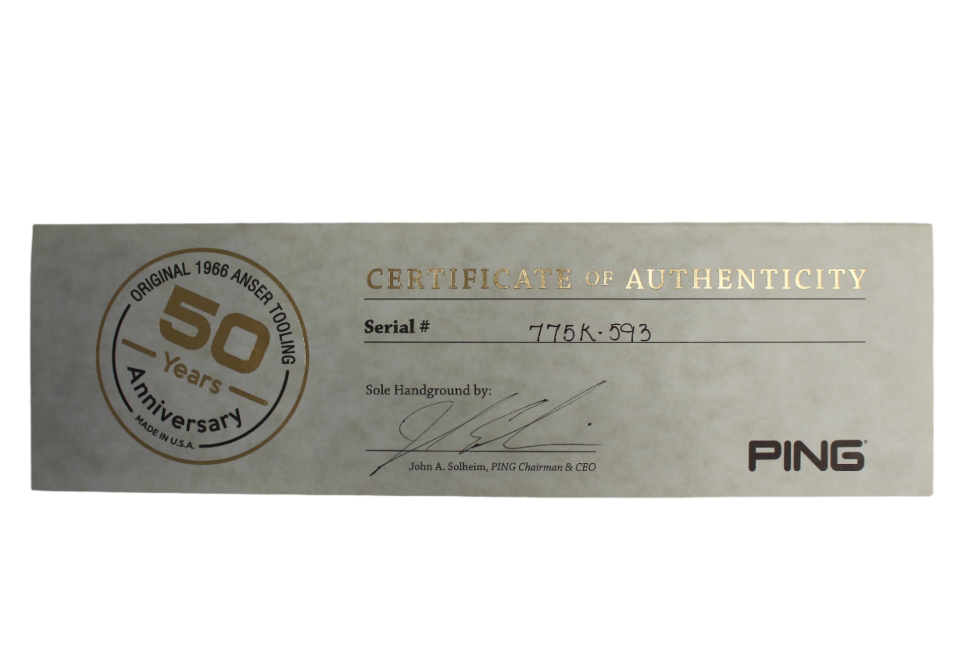 Ping 50th Anniversary LIMITED EDITION (1 of 775)(#593) - Karsten’s Mold Anser Putter - The Golf Guys Online