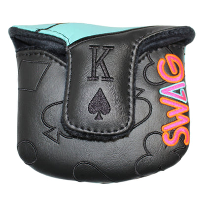 Swag Golf - King of Spades Blue/Orange/Black Mallet Putter Headcover *opened, no bag* - The Golf Guys Online