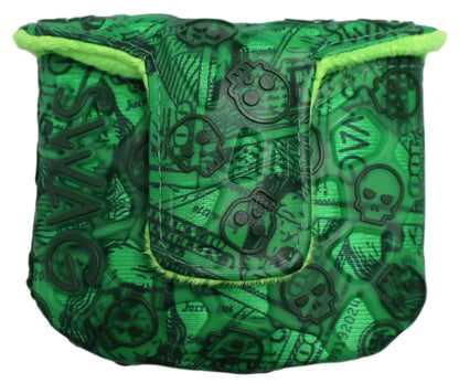 Swag Golf - Dollar Bills Skull TPU Mallet Putter Headcover *opened, no bag* - The Golf Guys Online