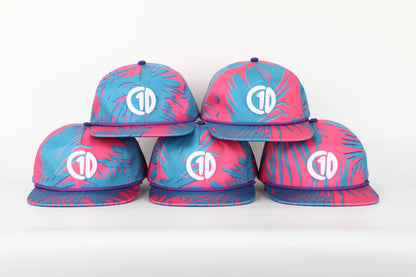 C1D Perforated Rope Snapback - Pink Floral - The Golf Guys Online