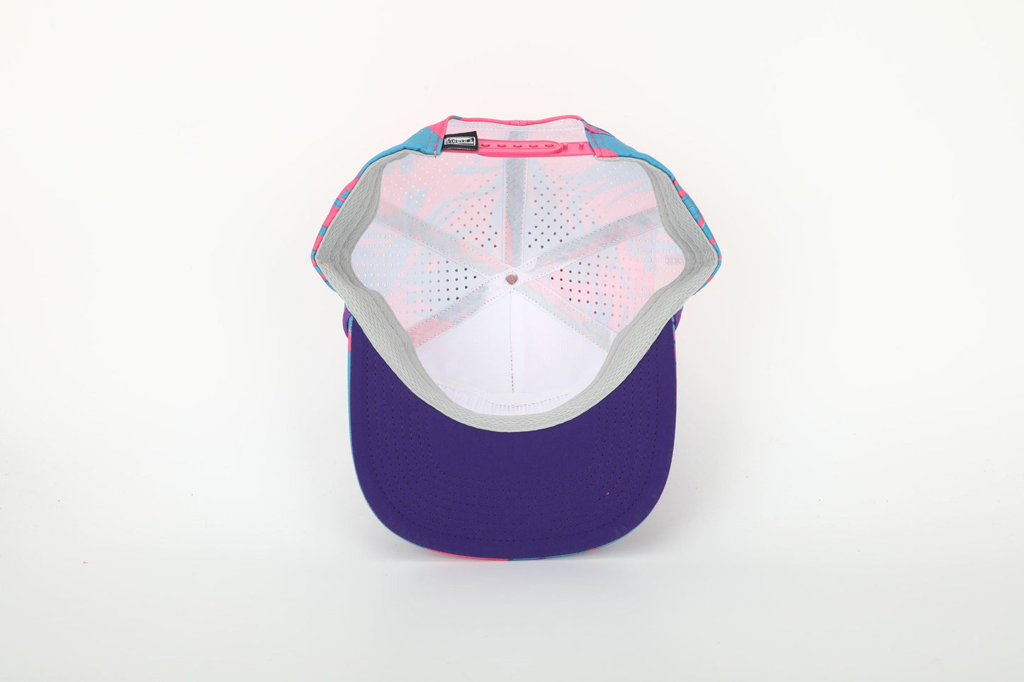 C1D Perforated Rope Snapback - Pink Floral - The Golf Guys Online