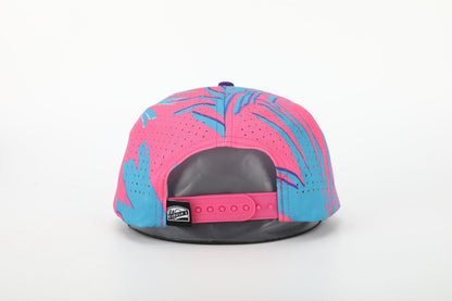 C1D Perforated Rope Snapback - Pink Floral - The Golf Guys Online