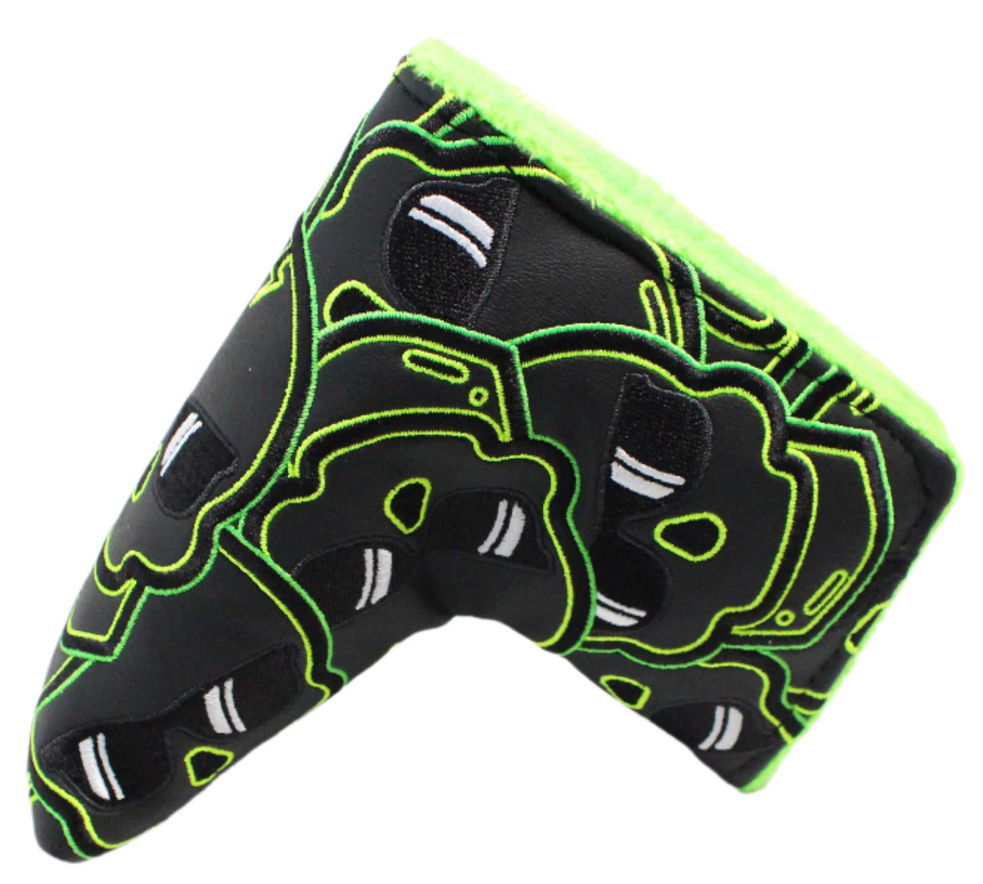 Swag Golf - Green Skulls Blade Putter Headcover *opened, no bag* - The Golf Guys Online
