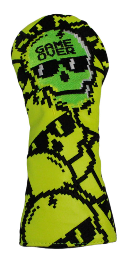 Swag Golf - Neon Green/Yellow "Game Over" Stacked Skulls Fairway Wood Headcover *opened, no bag* - The Golf Guys Online