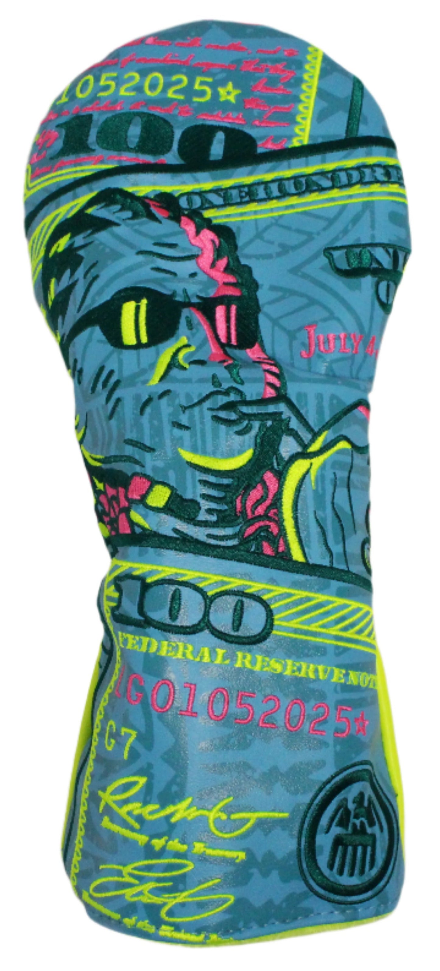 Swag Golf - Benjamin Franklin Candy King Yellow/Blue/Pink Driver Headcover *opened, no bag* - The Golf Guys Online