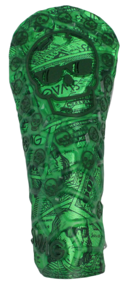 Swag Golf - Dollar Bills Skull TPU Driver Headcover *opened, no bag* - The Golf Guys Online