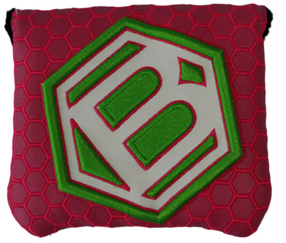 Bettinardi - 2022 Jumbo Hex B Specialty Run Mid-Sqaure Mallet Putter Headcover Pink/Green/White - The Golf Guys Online