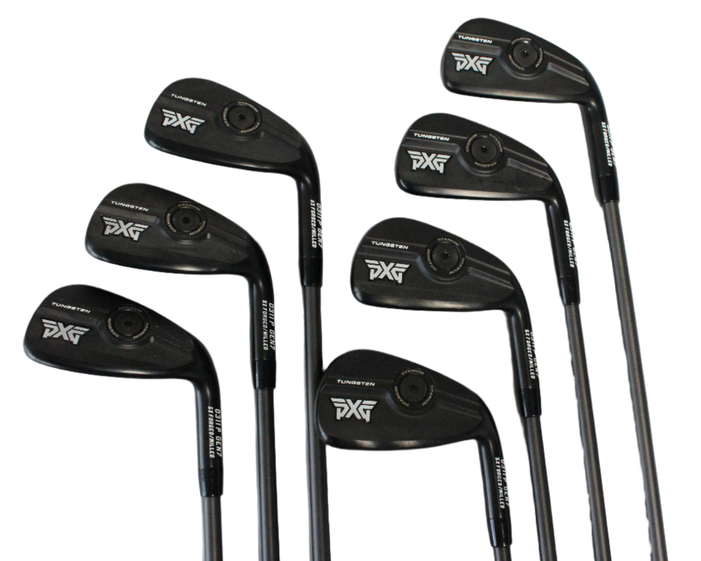 Pre-Owned PXG 0311P Gen7 Xtreme Dark: Iron Set (5-PW, GW) W/ SteelFiber I60 A (Senior) Graphite Shaft (Average) - The Golf Guys Online