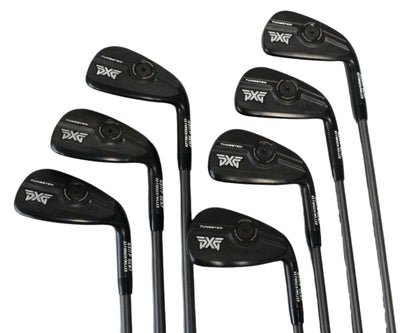 Pre-Owned PXG 0311P Gen7 Xtreme Dark: Iron Set (5-PW, GW) W/ SteelFiber I60 A (Senior) Graphite Shaft (Average) - The Golf Guys Online