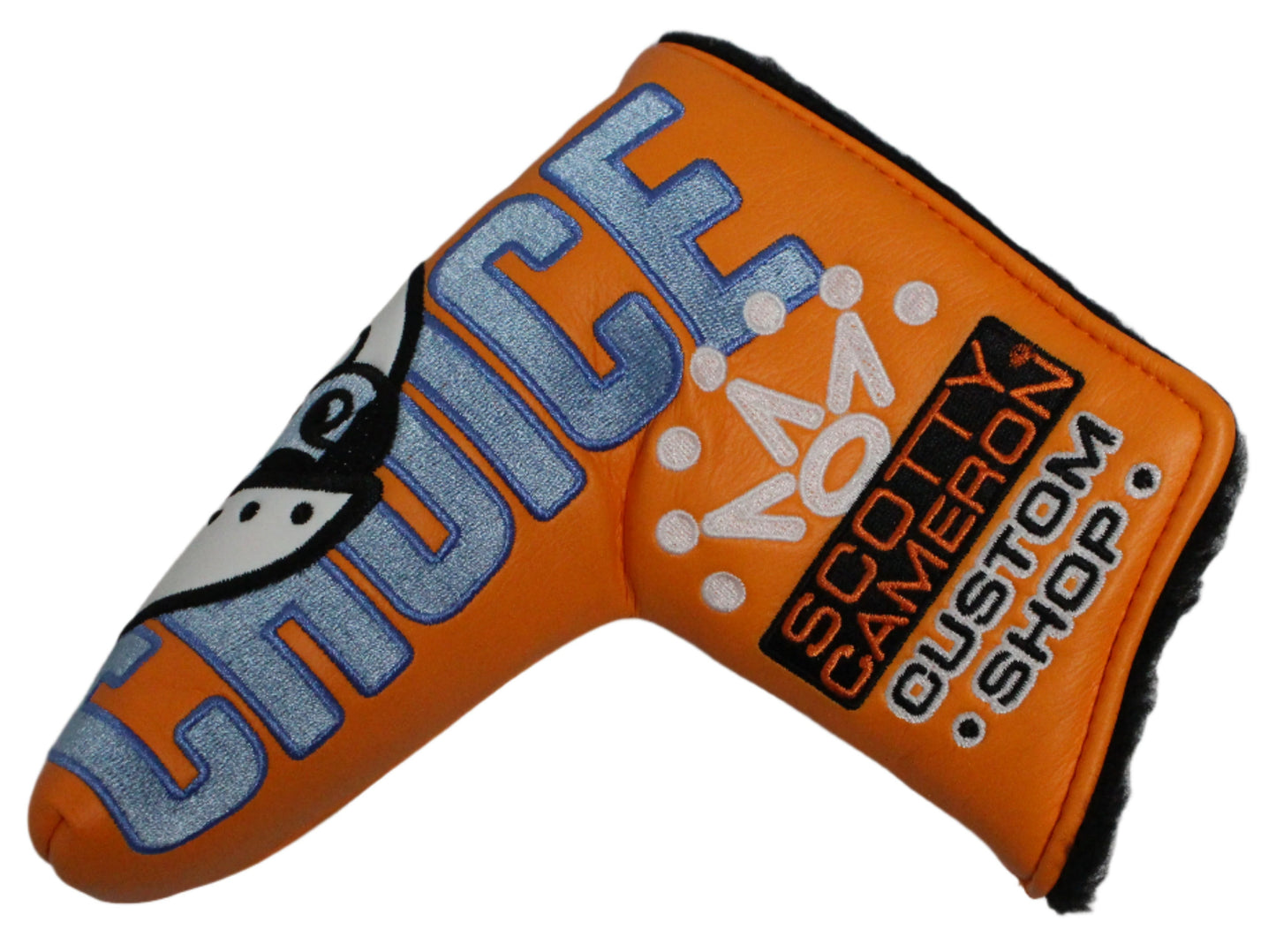 Scotty Cameron - Champs Choice Johnny Racer Custom Shop Orange/Blue Blade Putter Headcover - The Golf Guys Online