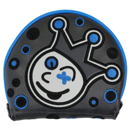 Scotty Cameron - 2019 Custom Shop Jackpot Johnny Charcoal & Blue Mid-Round Center-Shafted Mallet Putter Headcover - The Golf Guys Online