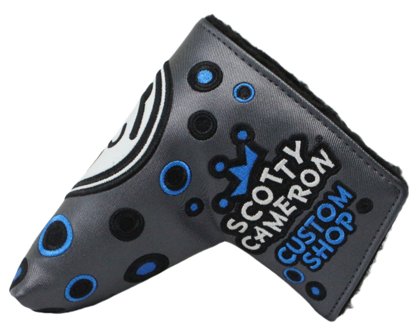 Scotty Cameron - 2019 Custom Shop Jackpot Johnny Charcoal & Blue Mid-Mallet Putter Headcover - The Golf Guys Online