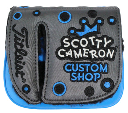 Scotty Cameron - 2019 Custom Shop Jackpot Johnny Charcoal & Blue Mid-Square Mallet Putter Headcover - The Golf Guys Online