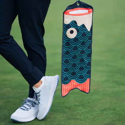 Koi Utility Towel (Blue) - The Golf Guys Online
