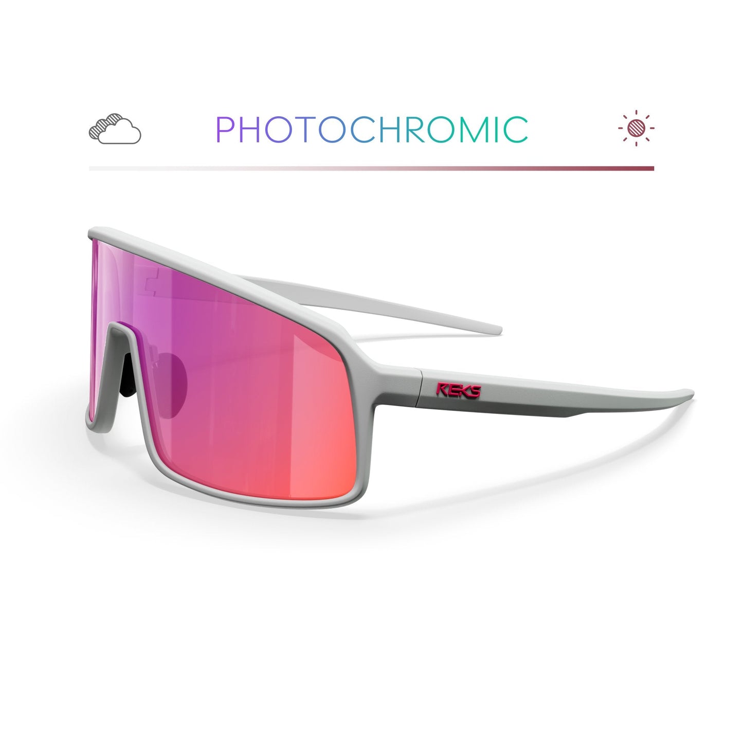 White K-Shield Kontrast Photochromic Sunglasses - The Golf Guys Online