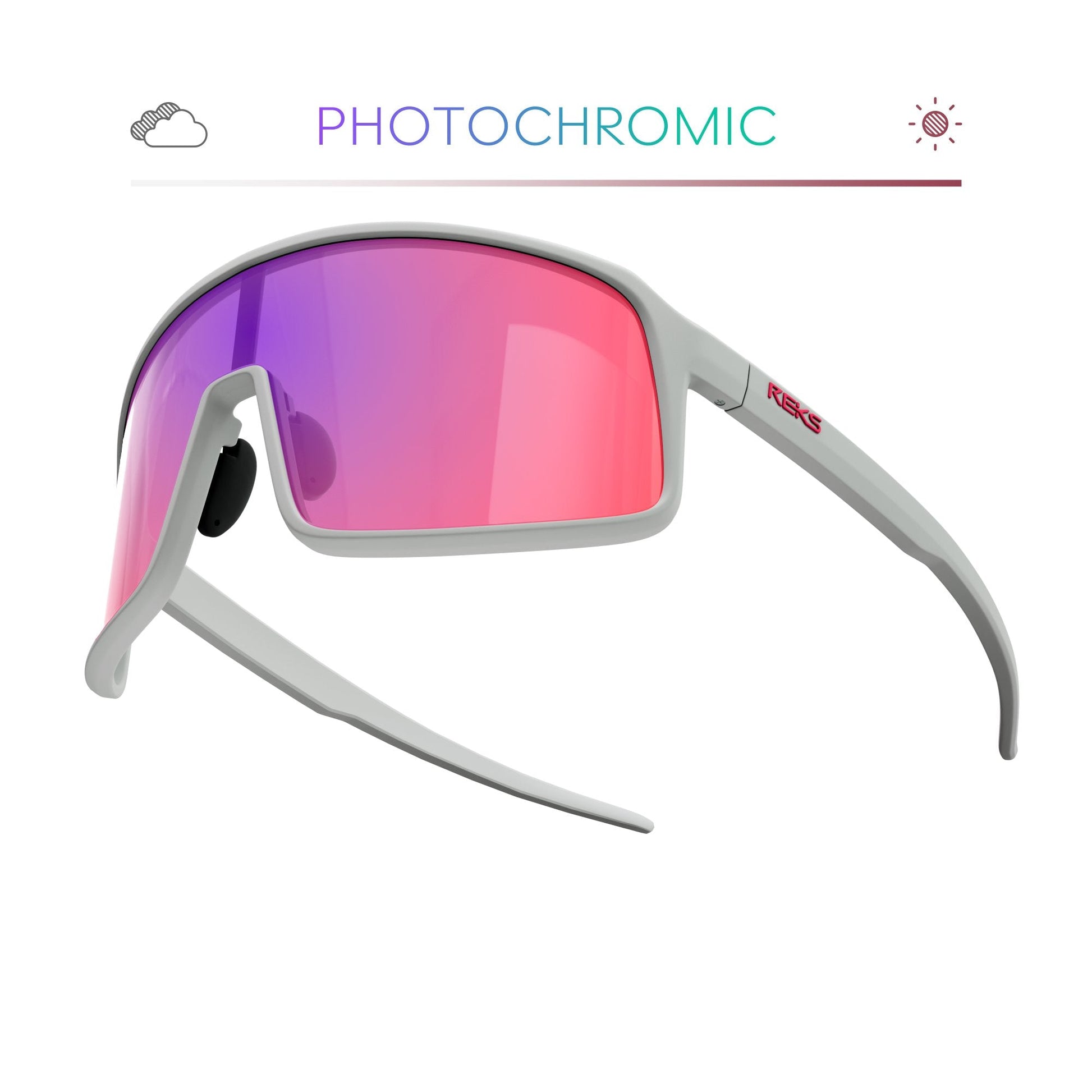 White K-Shield Kontrast Photochromic Sunglasses - The Golf Guys Online