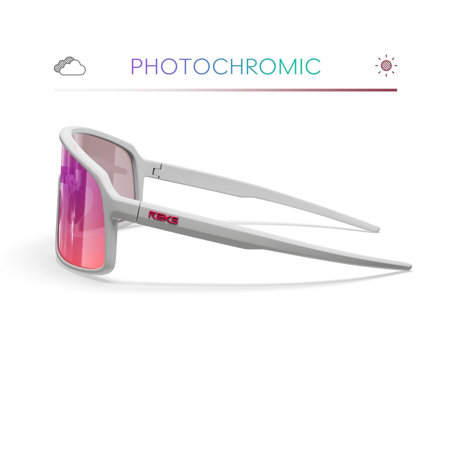 White K-Shield Kontrast Photochromic Sunglasses - The Golf Guys Online