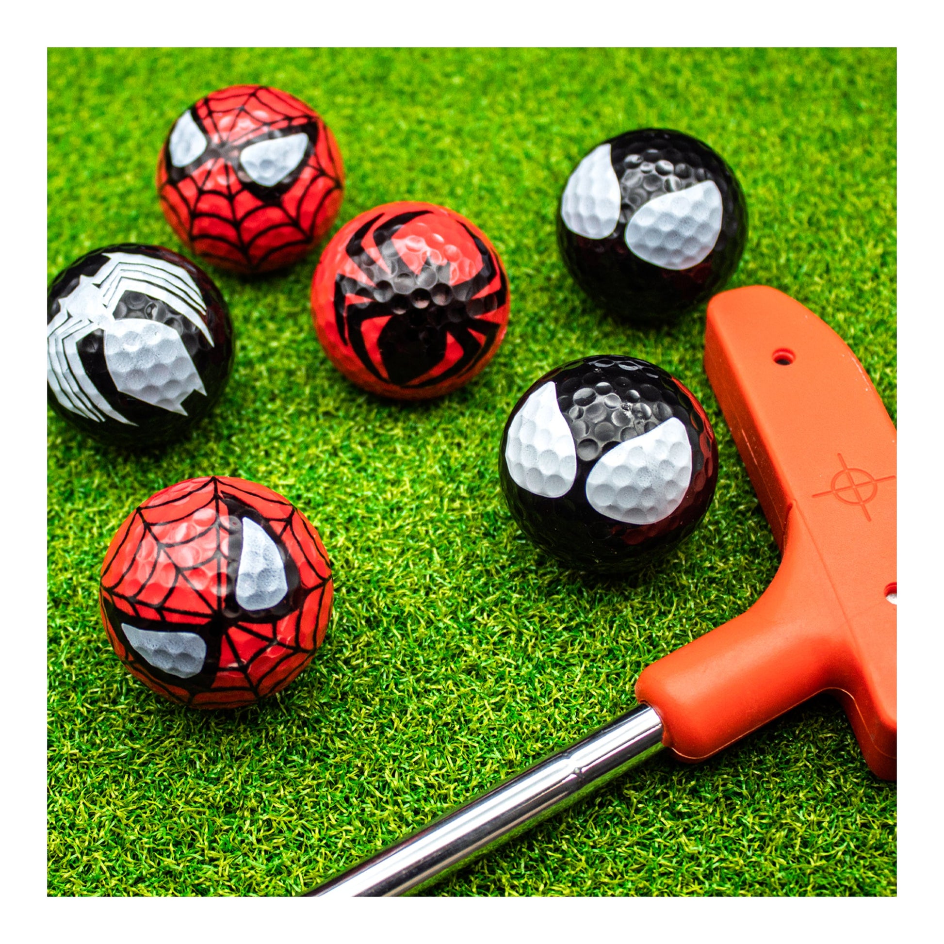 New Novelty Spider Face Mix Pack Golf Balls