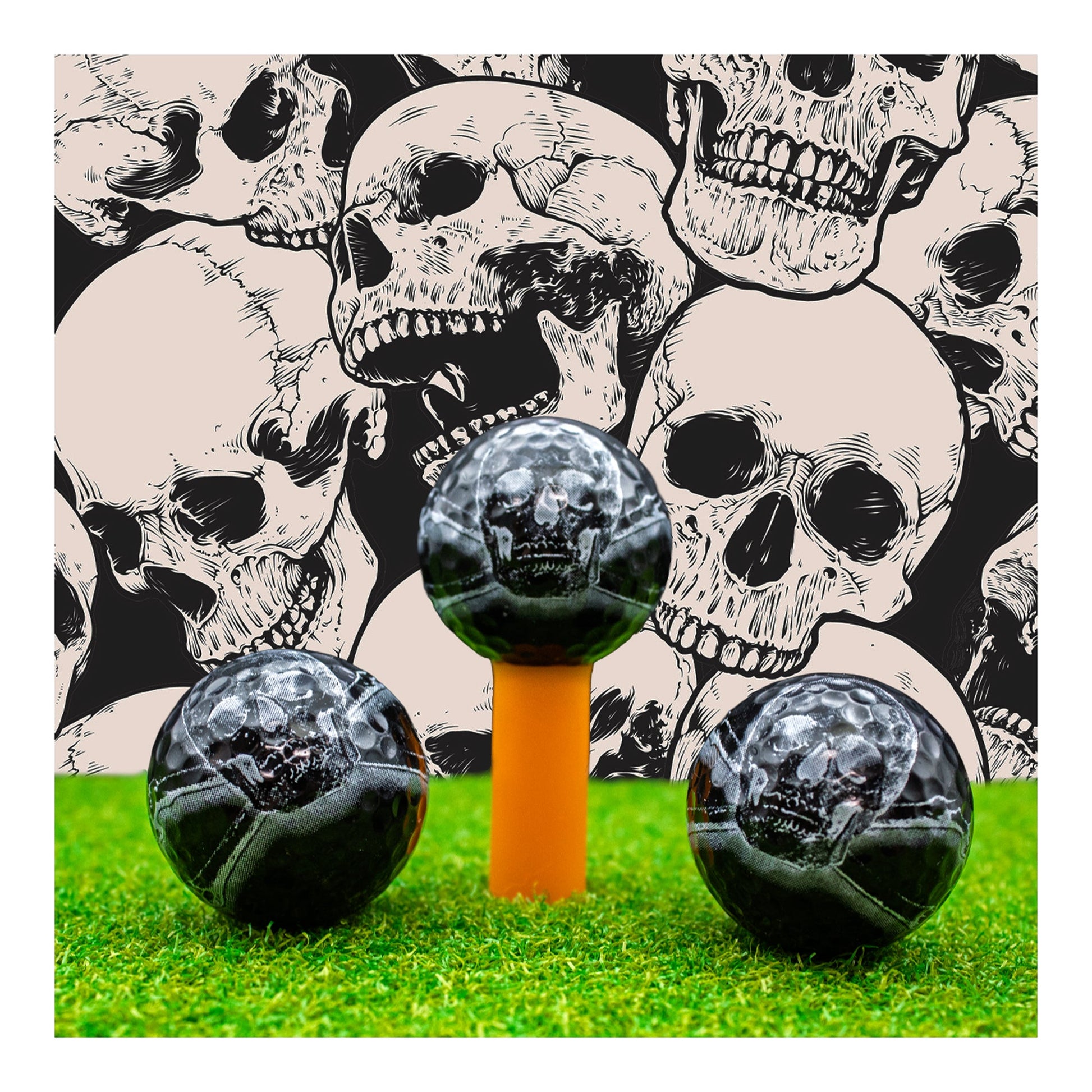 New Novelty Black Skull Golf Balls