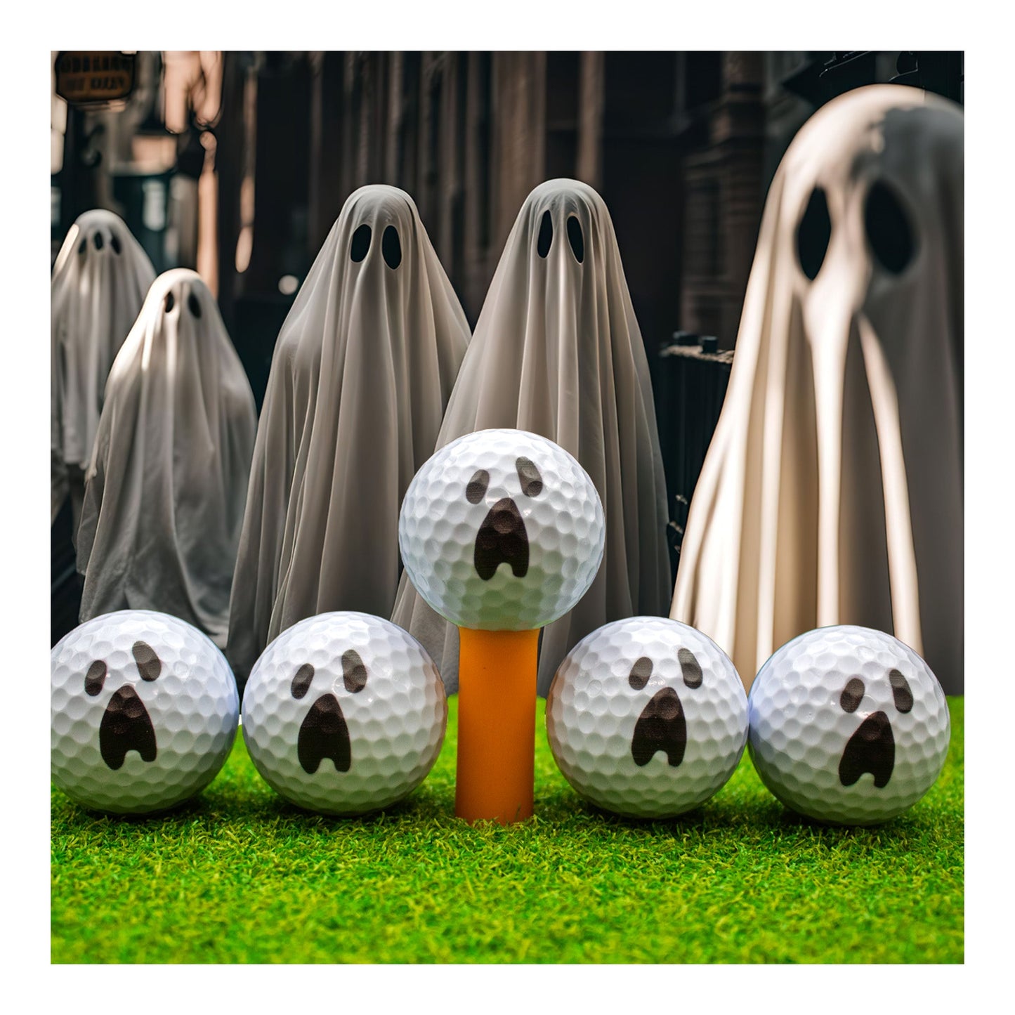 New Novelty Ghost Face Golf Balls