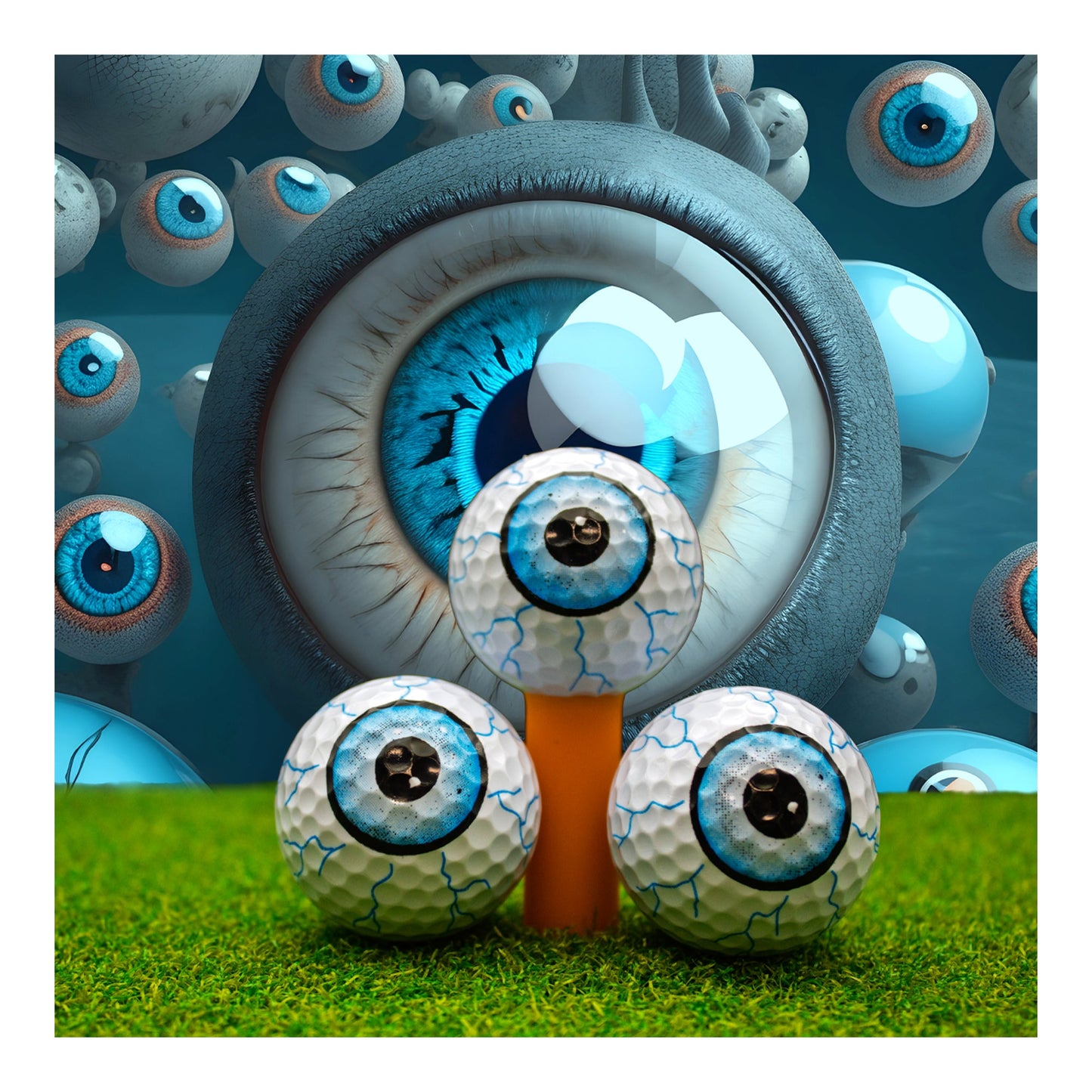 New Novelty Blue Shot Eyeballs Golf Balls