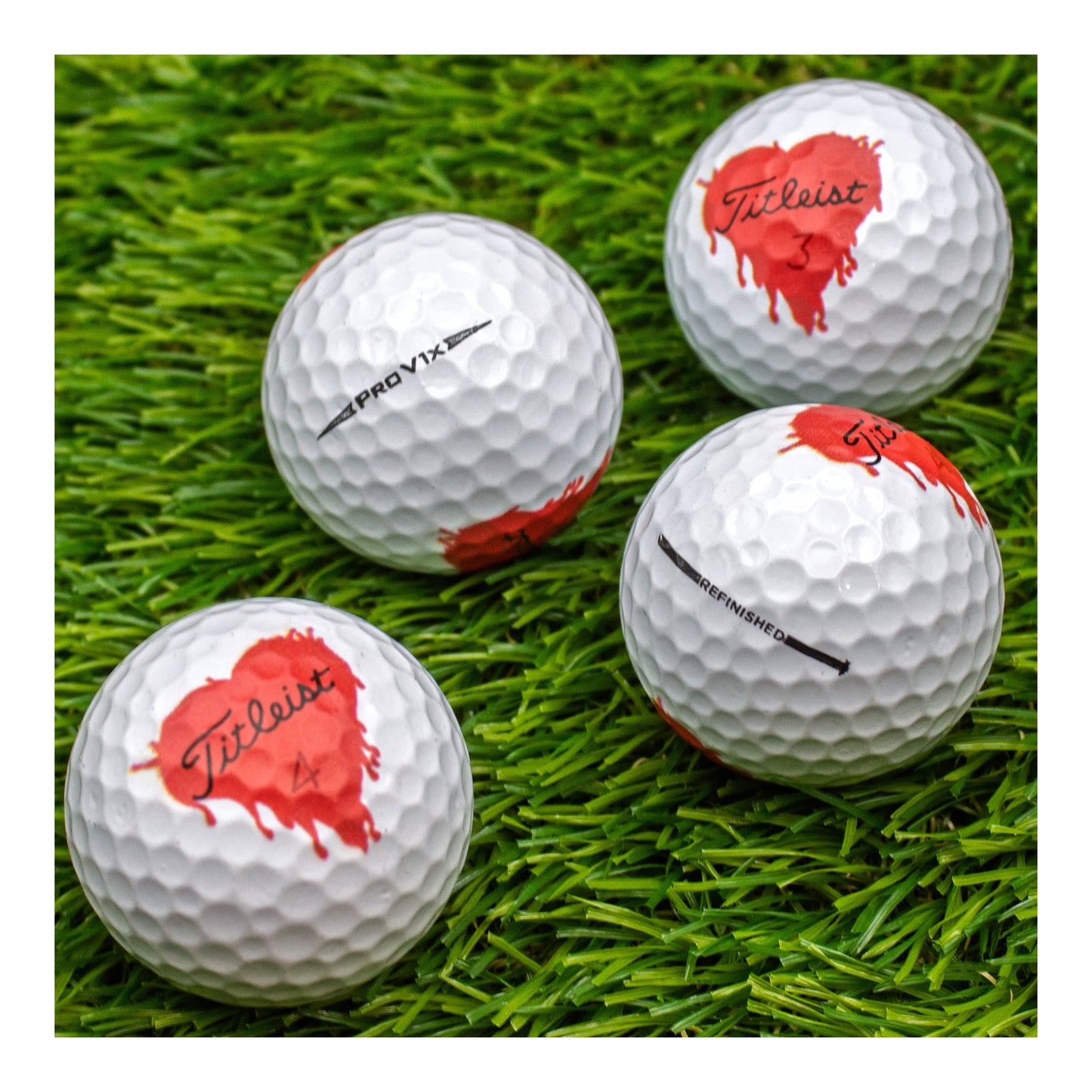 Refurbished Titleist Pro V1x Bleeding Heart Golf Balls