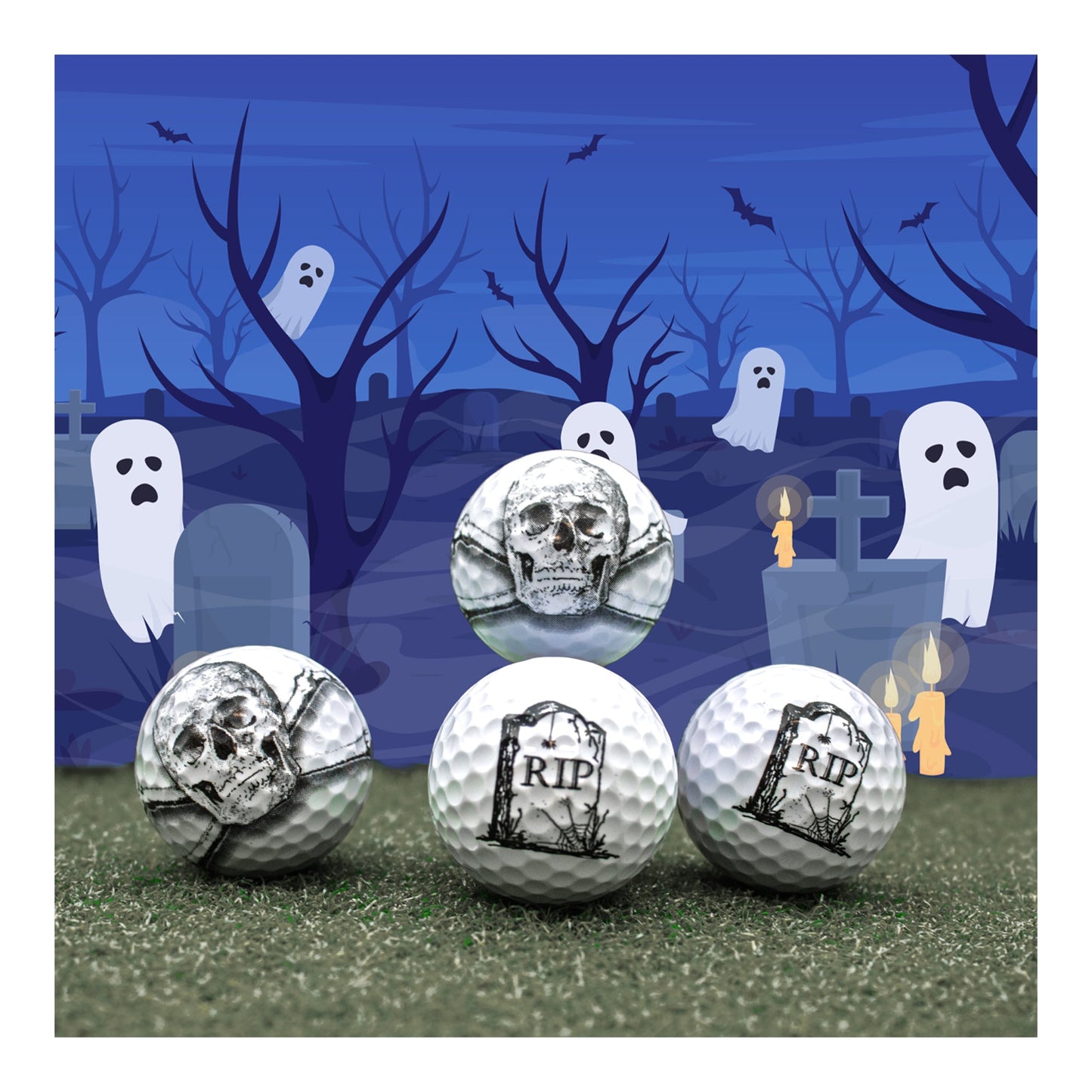 New Novelty Skulls RIP Golf Balls