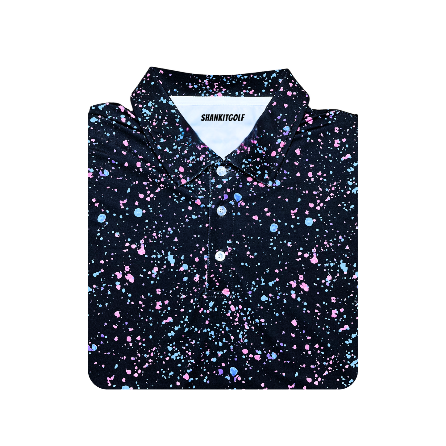 Paint Splatter Polo Black - The Golf Guys Online